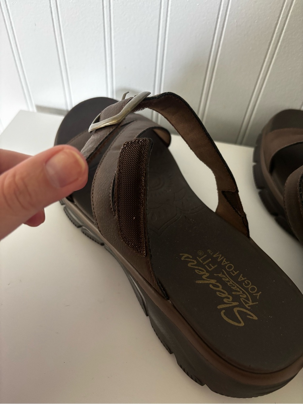 Skechers Women's Dark Brown Buckle Slide Mules - Picture 5 of 10